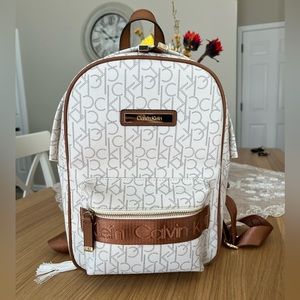 Calvin Klein Backpack Cream and Brown